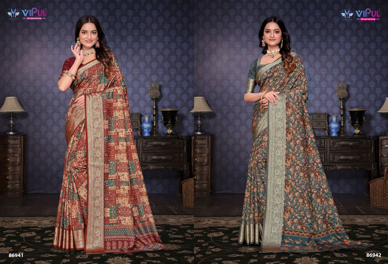 Madhura By Vipul Soft Silk Printed Daily Wear Saree Wholesalers In Delhi